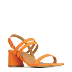 Discount EOS Footwear PETELLA LEATHER BLOCK HEEL SANDALS
