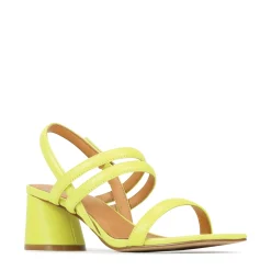Discount EOS Footwear PETELLA LEATHER BLOCK HEEL SANDALS