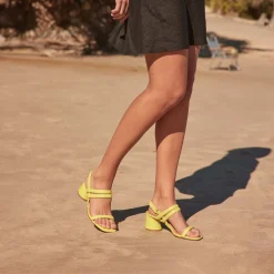 Discount EOS Footwear PETELLA LEATHER BLOCK HEEL SANDALS