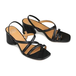 Discount EOS Footwear PETICE LEATHER BLOCK HEEL SANDALS