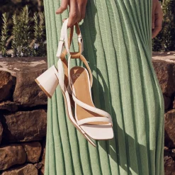 New EOS Footwear PETRICIA LEATHER BLOCK HEEL SANDALS