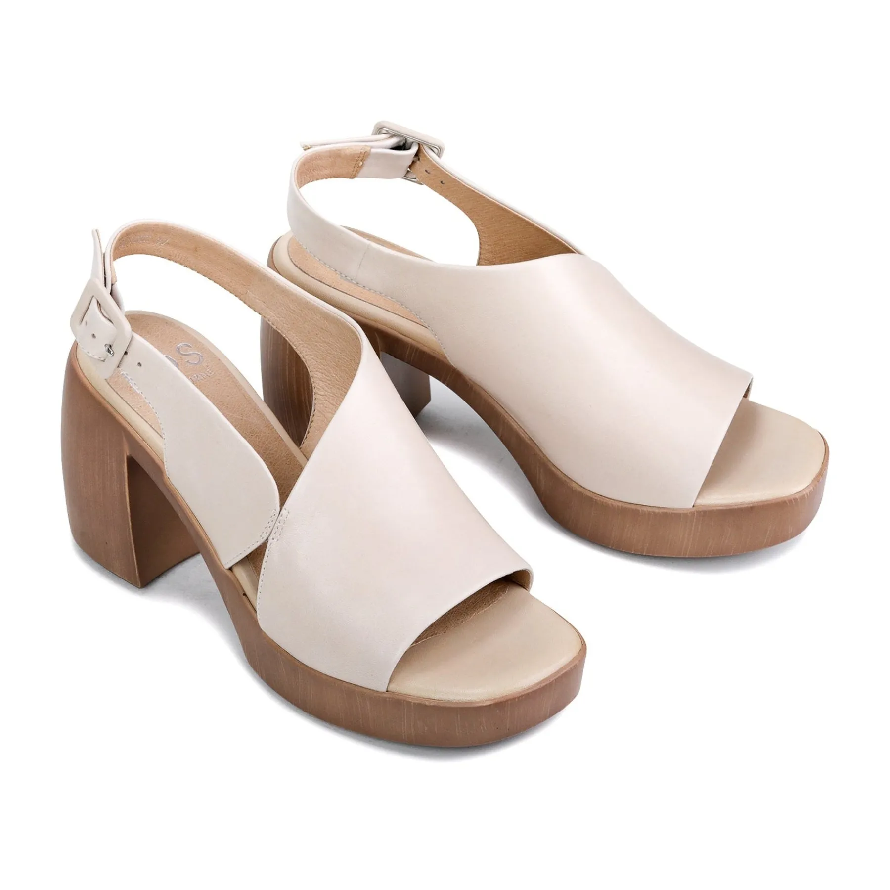 Discount EOS Footwear SPICER LEATHER BLOCK HEEL SANDALS