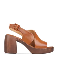 Discount EOS Footwear SPICER LEATHER BLOCK HEEL SANDALS