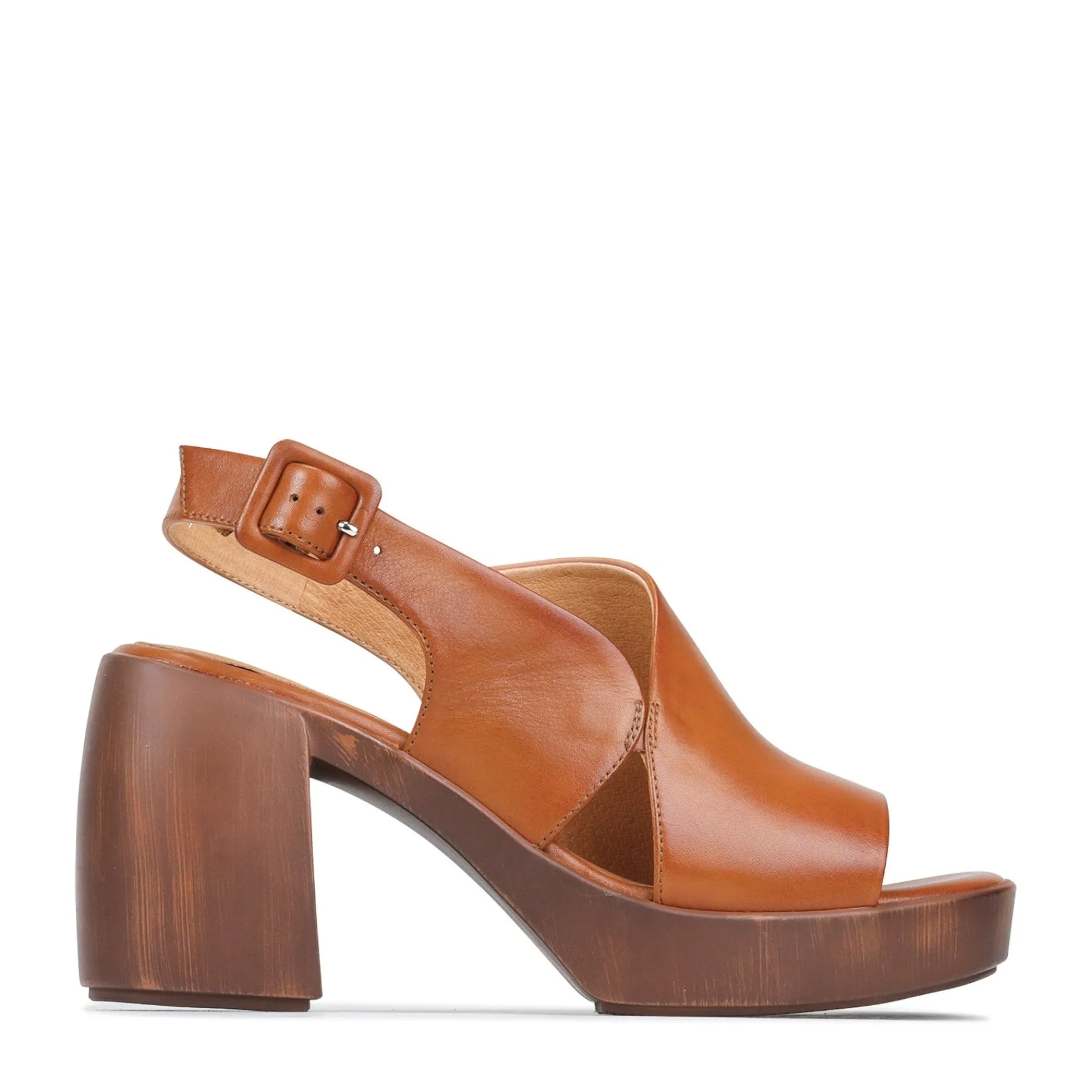 Discount EOS Footwear SPICER LEATHER BLOCK HEEL SANDALS