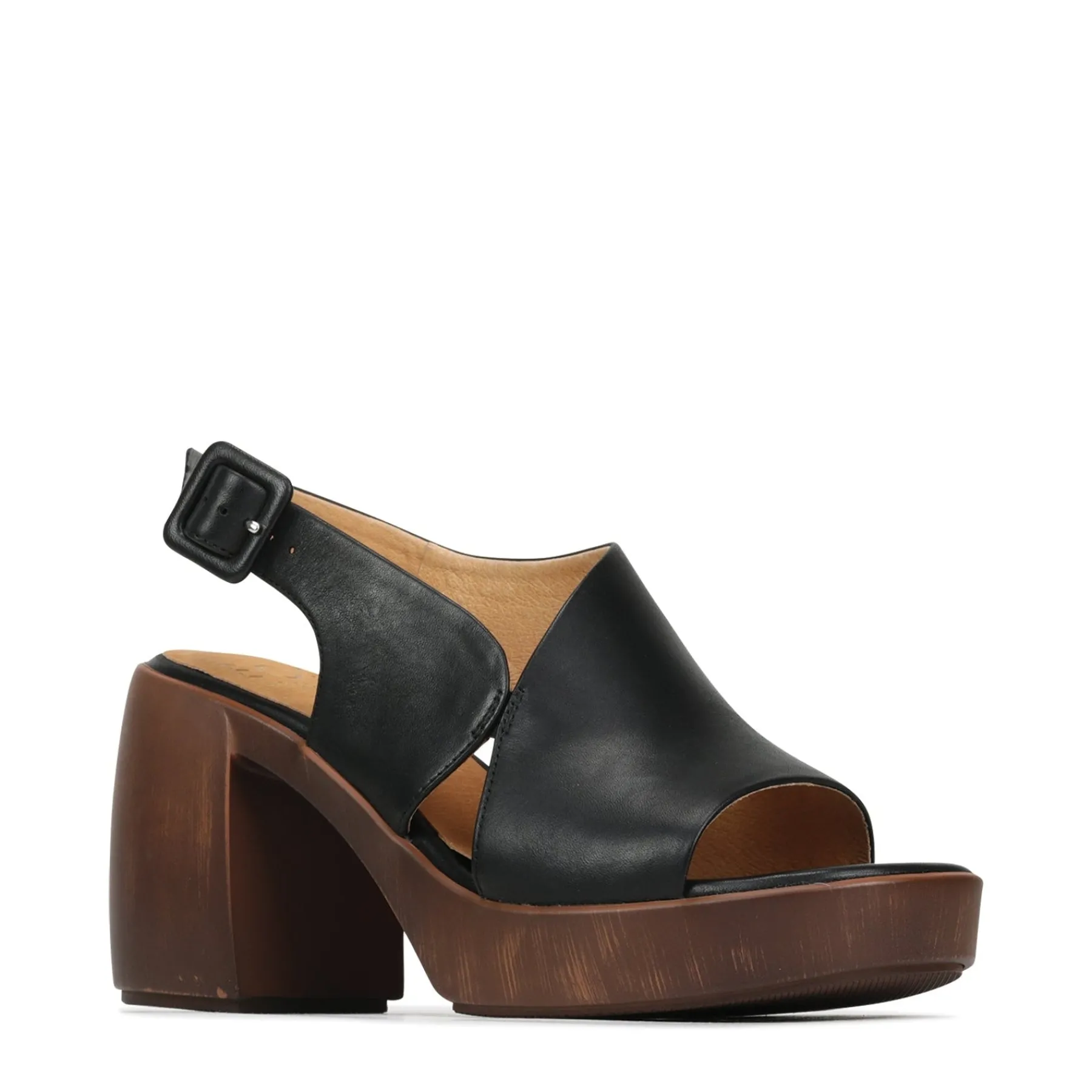 Discount EOS Footwear SPICER LEATHER BLOCK HEEL SANDALS