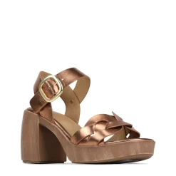 New EOS Footwear SPIRITED LEATHER BLOCK HEEL SANDALS