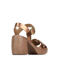 New EOS Footwear SPIRITED LEATHER BLOCK HEEL SANDALS