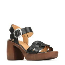 New EOS Footwear SPIRITED LEATHER BLOCK HEEL SANDALS