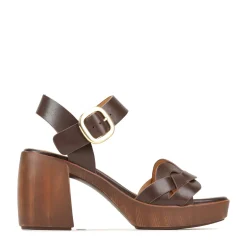 New EOS Footwear SPIRITED LEATHER BLOCK HEEL SANDALS