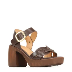 New EOS Footwear SPIRITED LEATHER BLOCK HEEL SANDALS