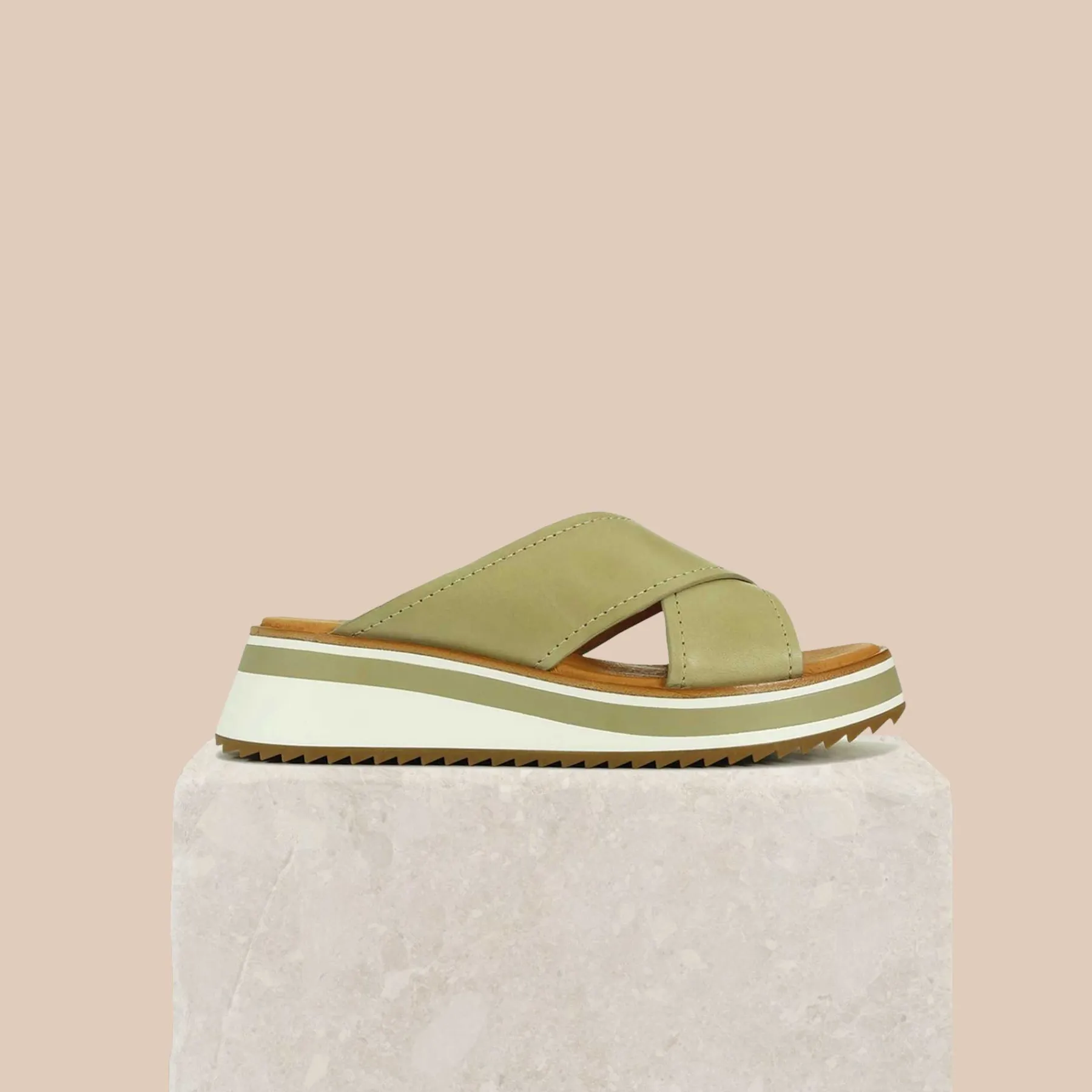 Cheap EOS Footwear SPORT LEATHER CROSSOVER SLIDE SANDAL