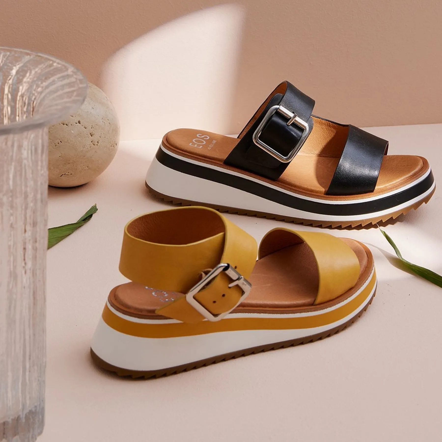 Best EOS Footwear SPORTY LEATHER WEDGE SANDAL