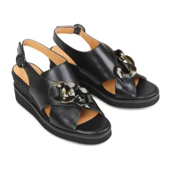 Discount EOS Footwear WAYFARER LEATHER WEDGE SANDALS